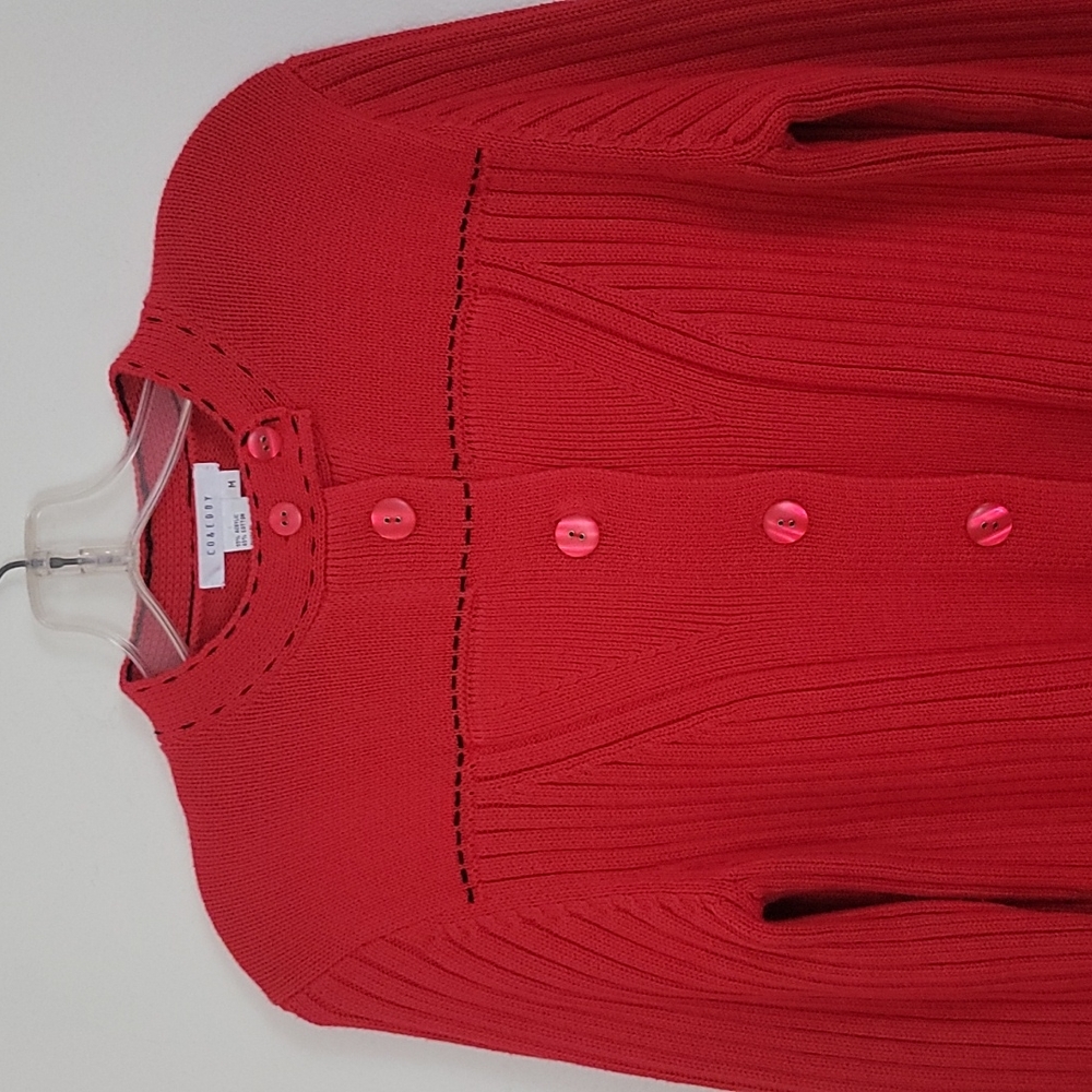 Co & Eddy Vintage Red Unique Knitted Cardigan Sweater M